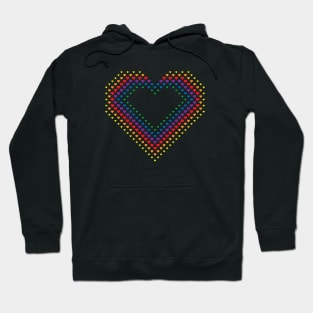 Halftone Heart Shaped Dots Rainbow Color Hoodie